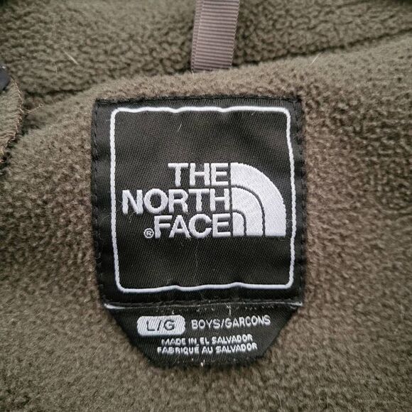 The North Face Denali PolarTec Boys Size Large Jacket Blue Green Zip Front - Picture 3 of 8